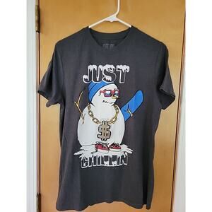 Men's Seven Oaks Just Chillin Grey Light Up Snowman/Holiday T-Shirt Size Medium